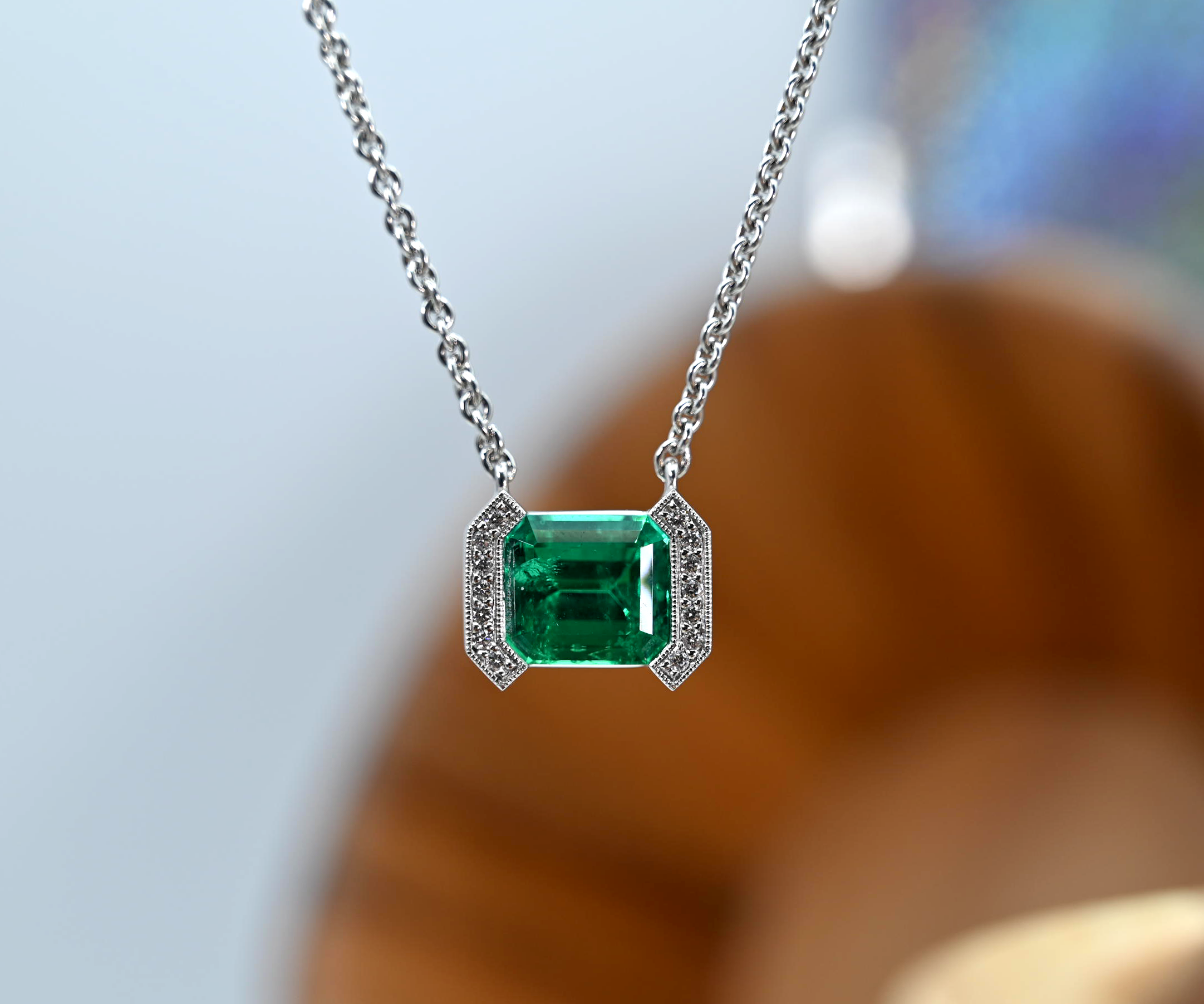 AD American Diamond Green Golden Single Line Necklace – Amazel Designs